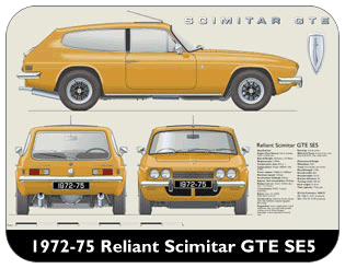Reliant Scimitar GTE SE5 1972-75 Place Mat, Medium